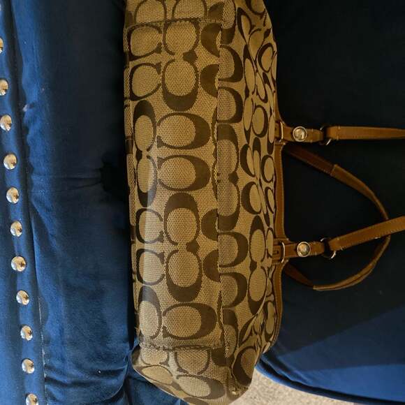 Coach Signature Canvas Heritage Stripe Carryall Tote Bag - Picture 9 of 9